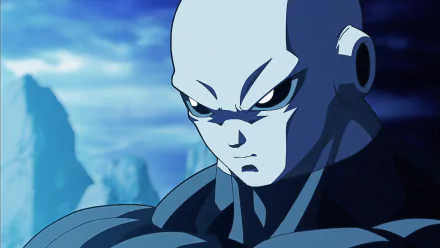 HD wallpaper and background featuring Jiren from Dragon Ball Super, showcasing his serious expression against a scenic backdrop.