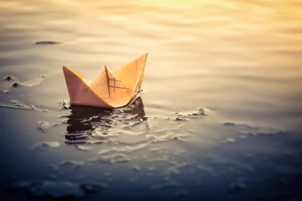 water paper boat man made origami HD Desktop Wallpaper | Background Image