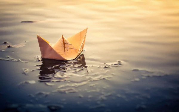 water paper boat man made origami HD Desktop Wallpaper | Background Image