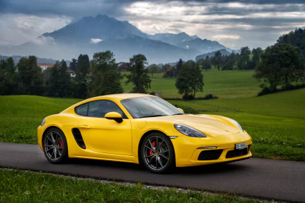 yellow car car Porsche Porsche Cayman vehicle Porsche Cayman S HD Desktop Wallpaper | Background Image