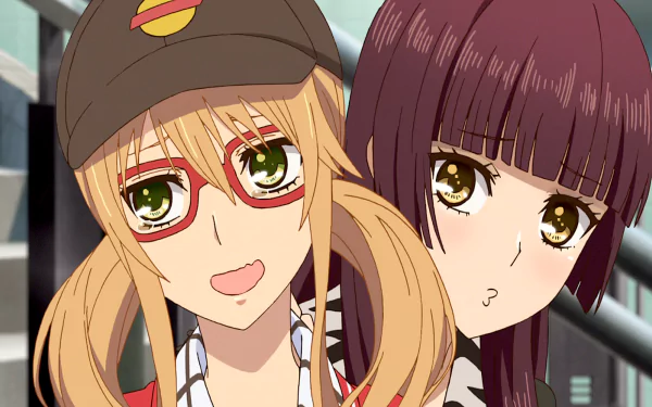 HD desktop wallpaper featuring characters Harumi Taniguchi and Yuzu Aihara from the anime Citrus. The image shows the characters with bright expressions and detailed background.