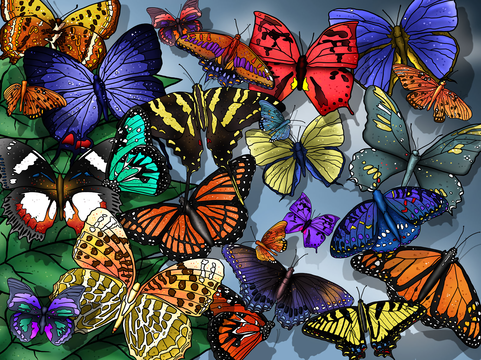 Download Colorful Colors Artistic Butterfly HD Wallpaper