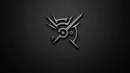 HD PC desktop wallpaper featuring the Outsider symbol from the video game Dishonored 2, showcasing a sleek, dark-themed design.