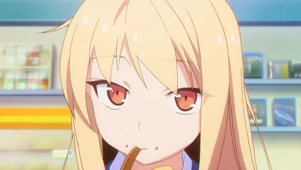 HD PC desktop wallpaper featuring Mashiro Shiina from the anime Sakurasou no Pet na Kanojo with a focused expression and a blurred background.