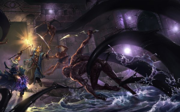 Fantasy Warrior Sorcerer Sword Creature HD Wallpaper | Background Image