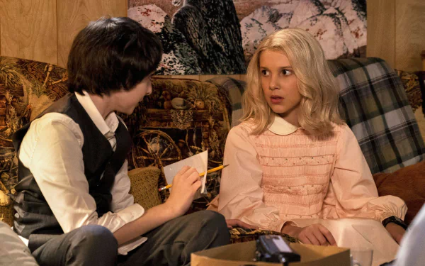 Eleven (Stranger Things) Millie Bobby Brown Mike Wheeler Finn Wolfhard TV Show Stranger Things HD Desktop Wallpaper | Background Image