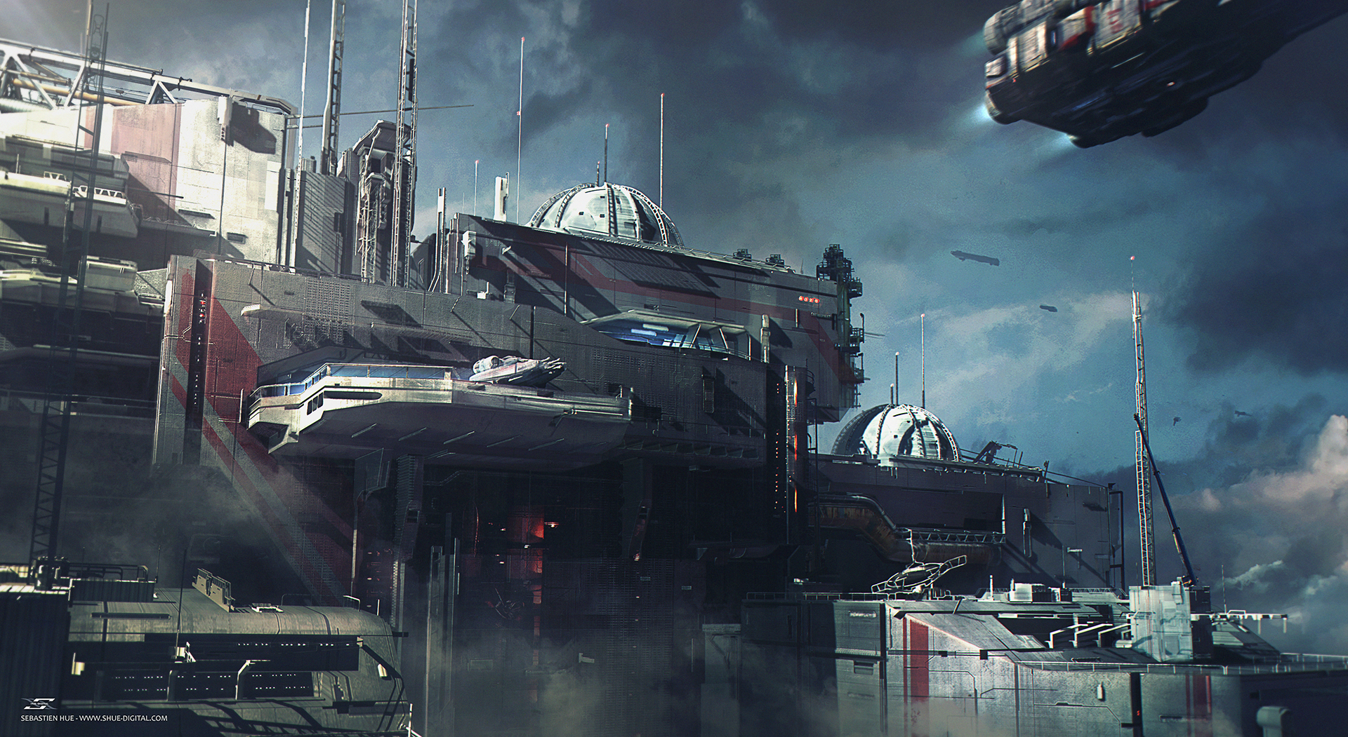 Futuristic Sci-Fi Building - Stunning HD Wallpaper by Sebastien Hue