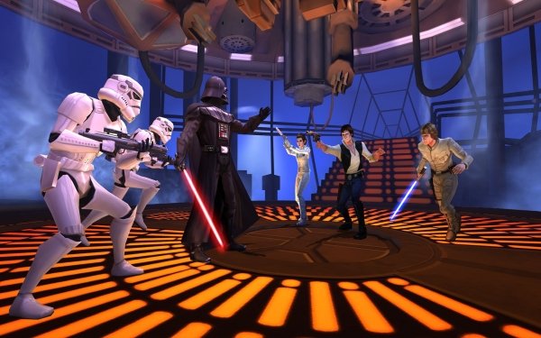 Video Game Star Wars: Galaxy of Heroes Darth Vader Stormtrooper Princess Leia Han Solo Luke Skywalker HD Wallpaper | Background Image