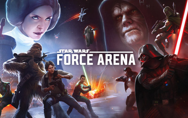 Video Game Star Wars: Force Arena Boba Fett Darth Vader Chewbacca Han Solo HD Wallpaper | Background Image