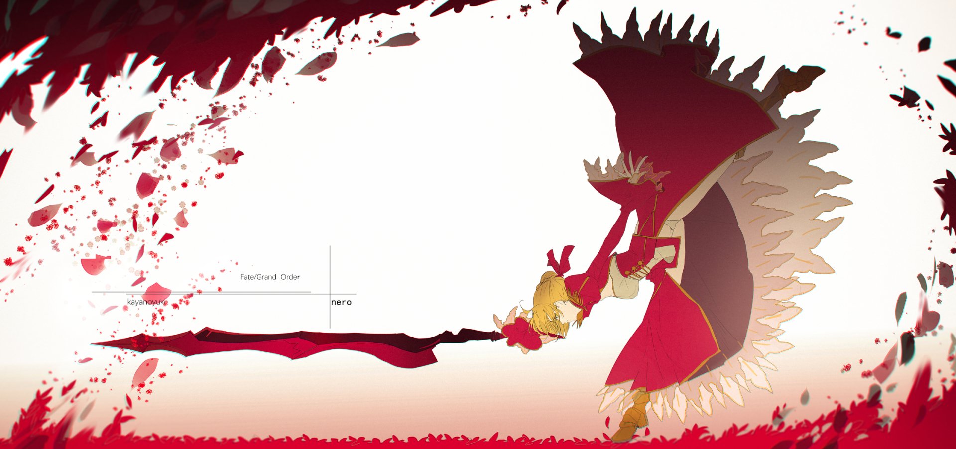 Nero Claudius Wielding Her Sword in Fate/Extra HD Anime Wallpaper