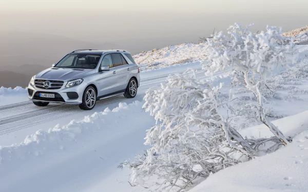 silver car SUV winter car Mercedes-Benz vehicle Mercedes-Benz GL-Class HD Desktop Wallpaper | Background Image
