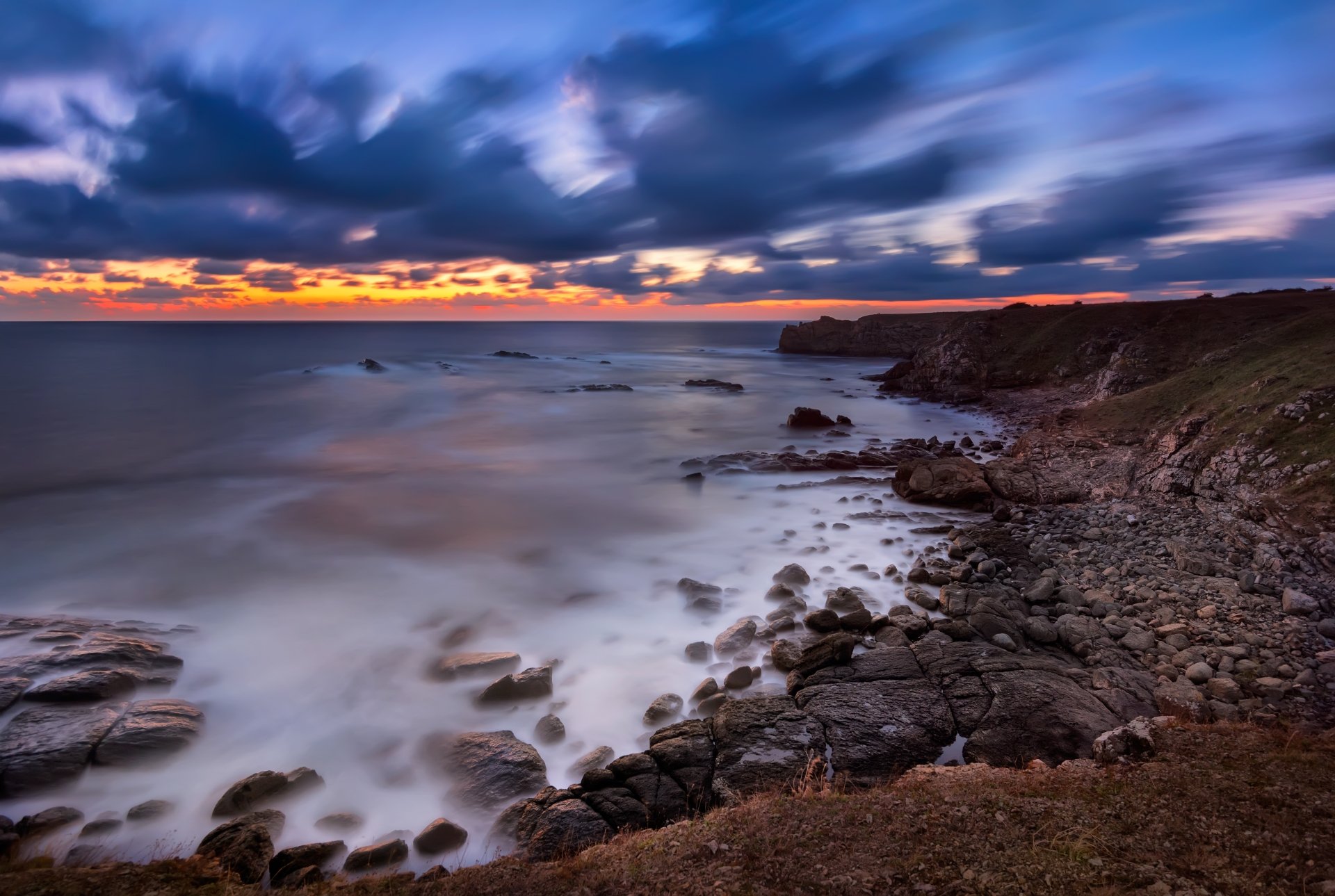 Download Coast Horizon Cloud Sky Nature Ocean 4k Ultra HD Wallpaper ...