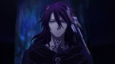 HD PC desktop wallpaper featuring an intense dark-haired character from the anime No Game No Life, set against a mysterious, shadowy background.