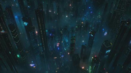 A futuristic cityscape from the TV show Altered Carbon, depicted in a dark, neon-lit style, designed as an HD PC desktop wallpaper.