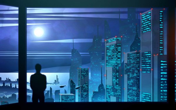 Sci Fi City Night HD Wallpaper | Background Image