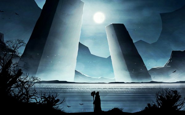 Fantasy Landscape Night Moon HD Wallpaper | Background Image