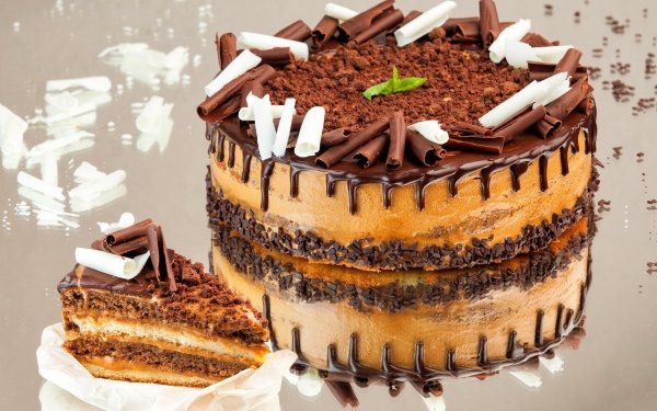 Food Cake Pastry Reflection Chocolate HD Wallpaper | Background Image