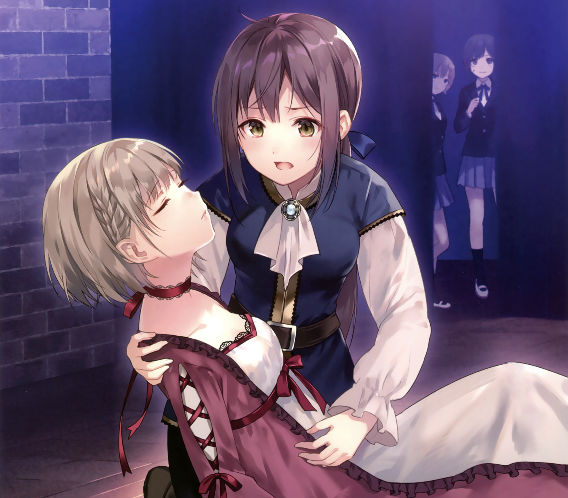 Download Ponytail Brown Eyes Braid Blonde Brown Hair Short Hair Long Hair Anime Original HD Wallpaper by Fukahire