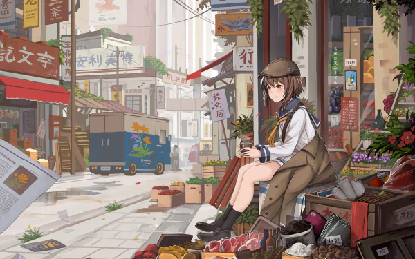 Yukikaze (Kancolle) Anime Kantai Collection HD Desktop Wallpaper | Background Image