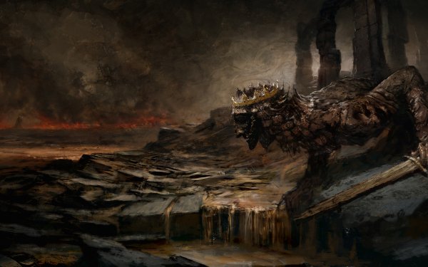 Dark Creature Sword Crown Creepy HD Wallpaper | Background Image