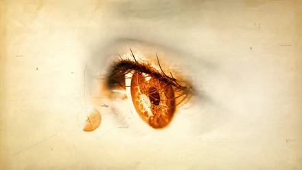 HD wallpaper featuring a detailed eye, tagged with Star Trek: Discovery, set against a textured background.