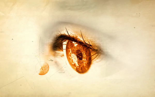 HD wallpaper featuring a detailed eye, tagged with Star Trek: Discovery, set against a textured background.