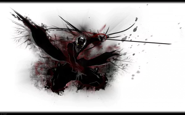 HD desktop wallpaper featuring Ichigo Kurosaki from the anime Bleach, depicted in a dynamic pose with dark, abstract background elements.