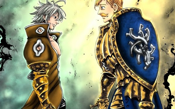 Anime The Seven Deadly Sins Escanor Estarossa White Hair Blue Eyes Armor Shield Blonde HD Wallpaper | Background Image