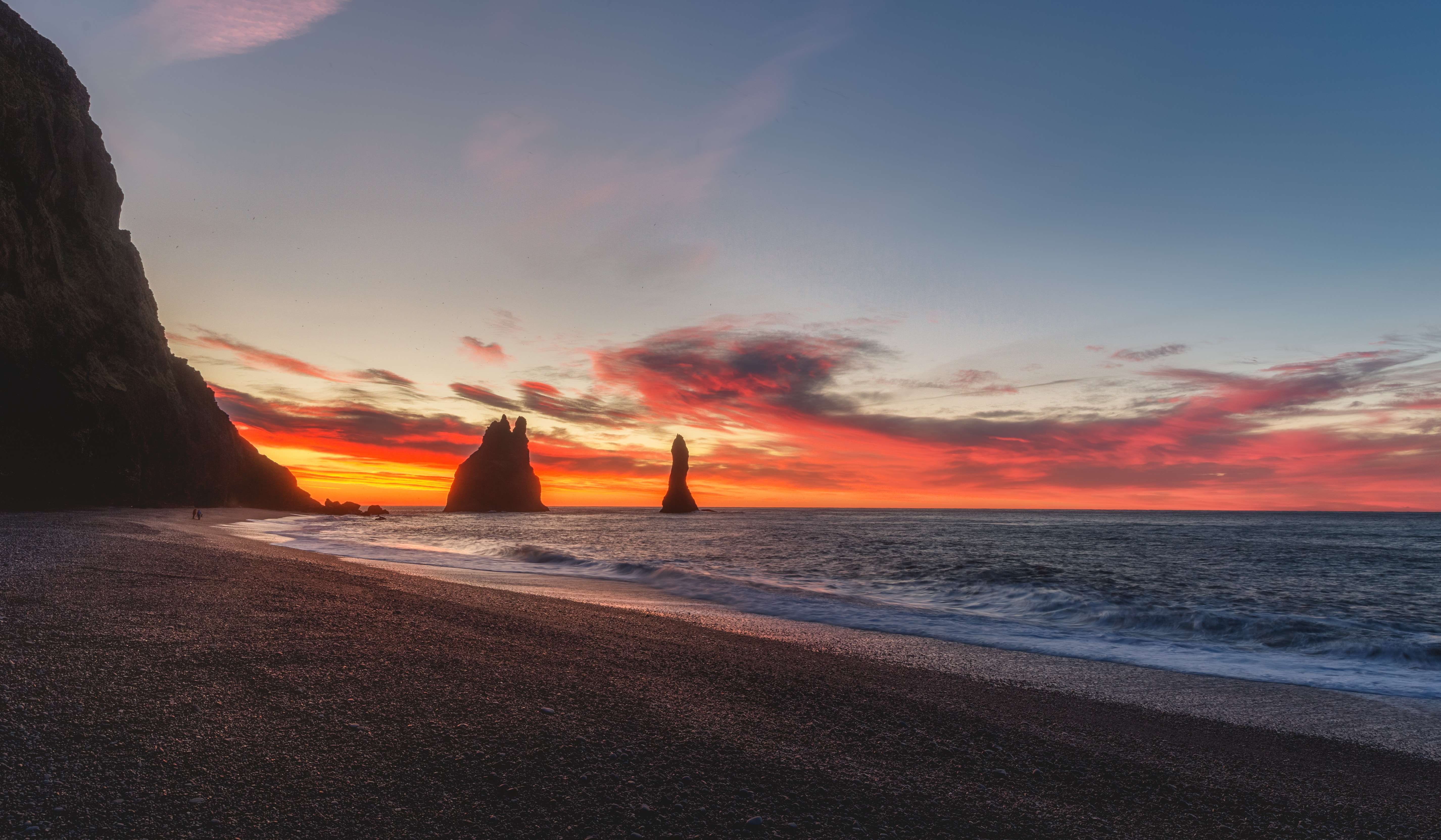 Download Sky Horizon Sunrise Ocean Nature Beach 4k Ultra HD Wallpaper