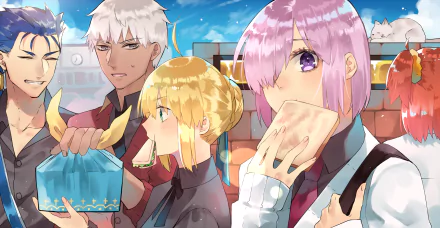 Lancer (Fate/Stay Night) Archer (Fate/Stay Night) Fujimaru Ritsuka Saber (Fate Series) Mashu Kyrielight Anime Fate/Grand Order HD Desktop Wallpaper | Background Image