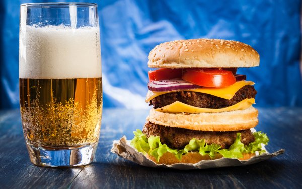 Food Burger Beer Drink Alcohol HD Wallpaper | Background Image
