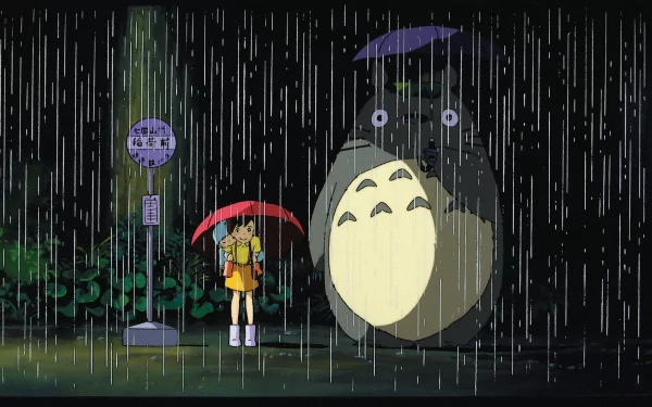 My Neighbor Totoro HD Wallpaper: Satsuki, Mei, and Totoro Adventure