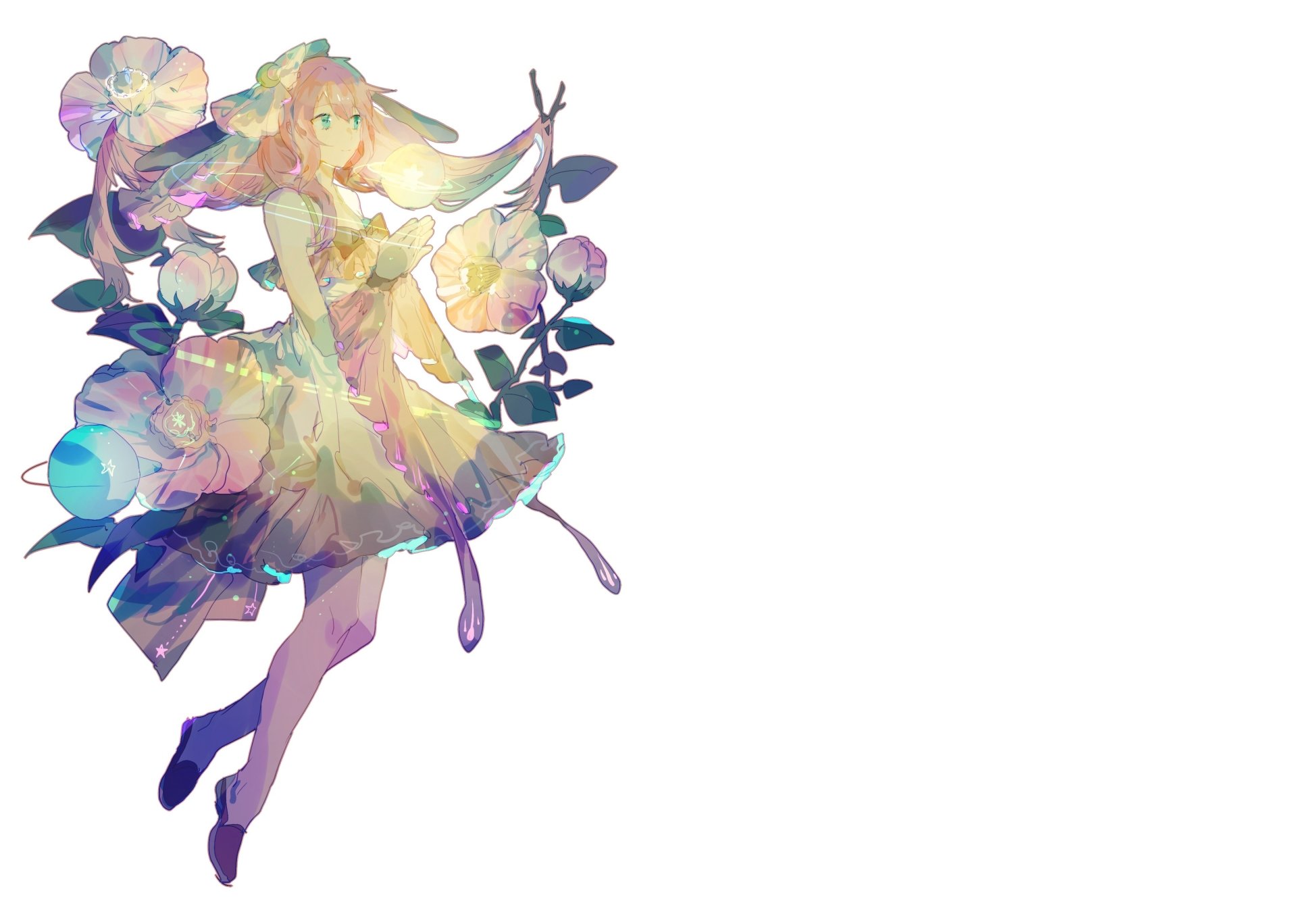 Download Bow (Clothing) Flower Veil Long Hair Anime Original HD Wallpaper by Saclia