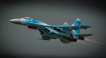  Blue Camouflage Sukhoi Su-27, Soviet-origin twin-engine Supermaneuverable Fighter Aircraft