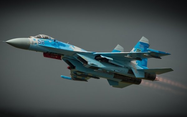 Military Sukhoi Su-27 Jet Fighter Aircraft Warplane Ukrainian Air Force HD Wallpaper | Background Image