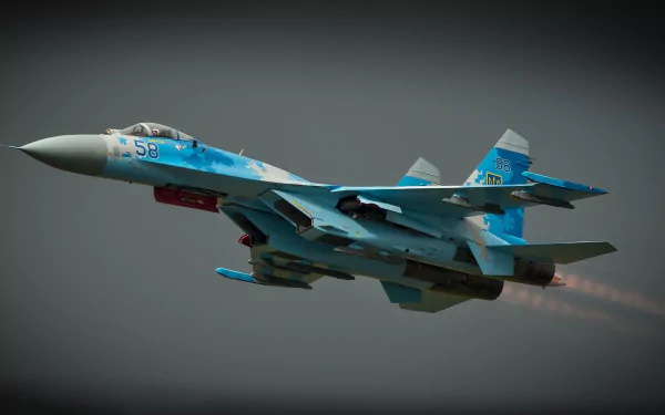  Blue Camouflage Sukhoi Su-27, Soviet-origin twin-engine Supermaneuverable Fighter Aircraft