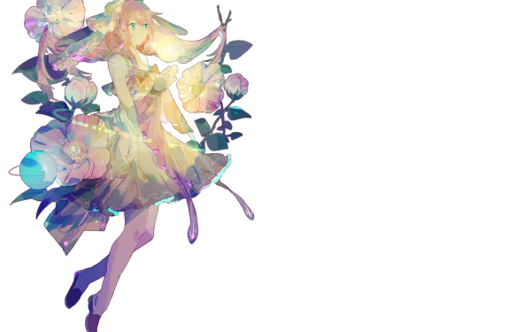 bow (Clothing) flower veil long hair Anime Original HD Desktop Wallpaper | Background Image