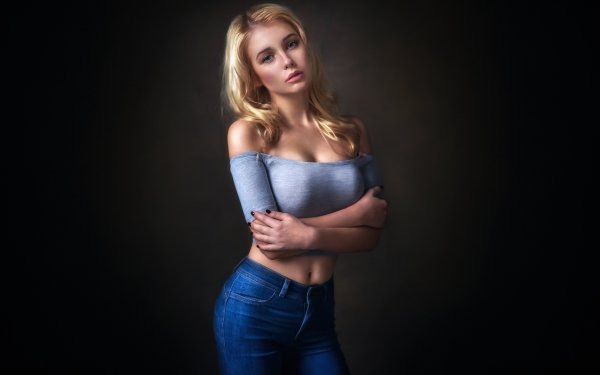 Women Model Blonde Blue Eyes HD Wallpaper | Background Image