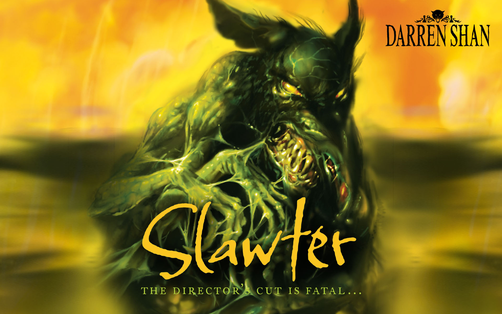 Darren Shan's Slawter: A captivating HD wallpaper featuring a demonic scene with blood.