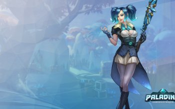 Download Coat Pantyhose Blue Eyes Twintails Blue Hair Evie (Paladins ...