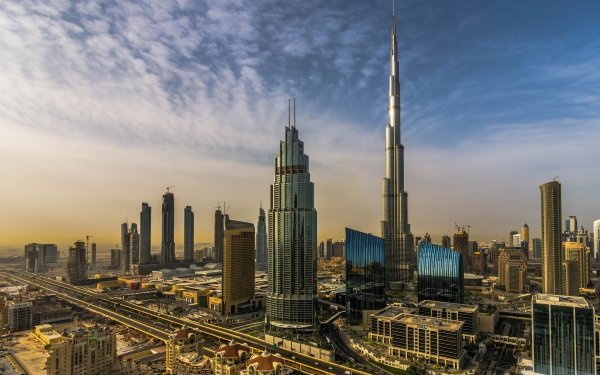 Man Made Dubai Cities United Arab Emirates Skyscraper Burj Khalifa City Building HD Wallpaper | Background Image