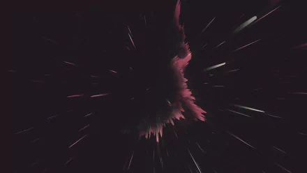 Artistic space-themed HD PC desktop wallpaper featuring a dynamic, abstract cosmic burst with streaks of light radiating against a dark background.