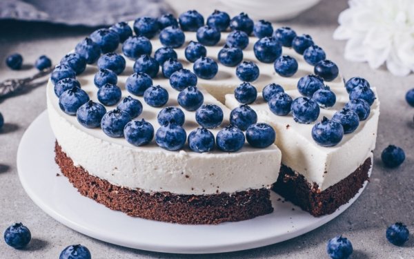Food Cheesecake Cake Pastry Blueberry Fruit Berry HD Wallpaper | Background Image