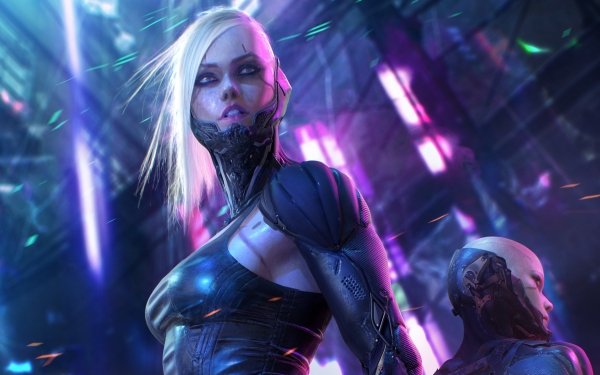 Sci Fi Cyberpunk Cyborg Blonde HD Wallpaper | Background Image