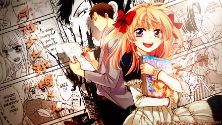 Umetarou Nozaki Chiyo Sakura Anime Monthly Girls’ Nozaki-kun HD Desktop Wallpaper | Background Image