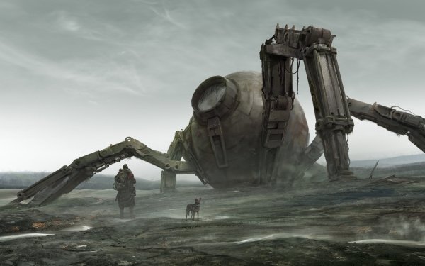 Sci Fi Post Apocalyptic Robot Dog HD Wallpaper | Background Image