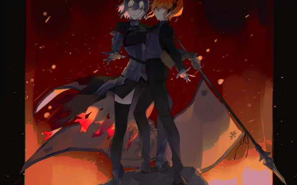 Fujimaru Ritsuka Jeanne d'Arc Alter Anime Fate/Grand Order HD Desktop Wallpaper | Background Image