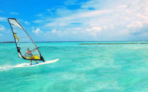 Sports Windsurfing Ocean Tropical Horizon HD Wallpaper | Background Image