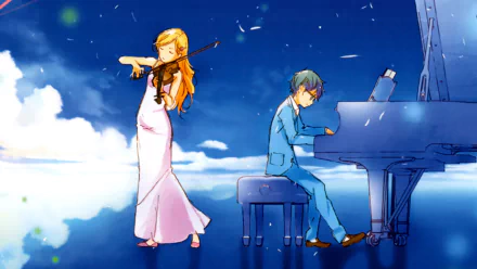 Kousei Arima Kaori Miyazono Anime Your Lie in April HD Desktop Wallpaper | Background Image