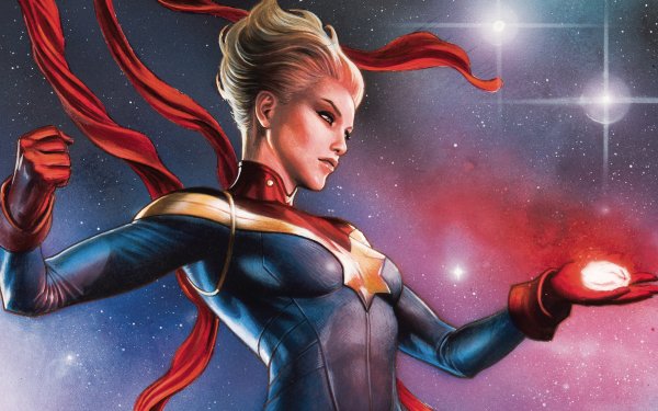 Comics Captain Marvel Avengers Carol Danvers Blonde Short Hair HD Wallpaper | Background Image